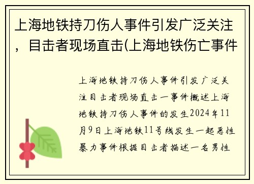 上海地铁持刀伤人事件引发广泛关注，目击者现场直击(上海地铁伤亡事件)